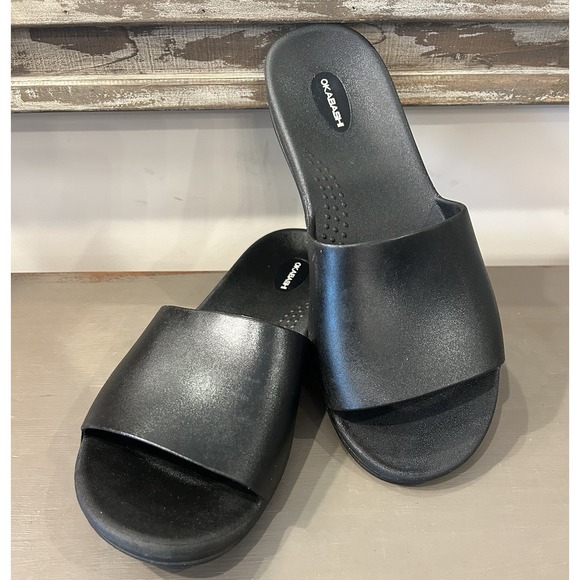 Okabashi Cruise Black Slide Arch Support Waterproof Comfort Sandals/Flip Flop 11 - Picture 1 of 7